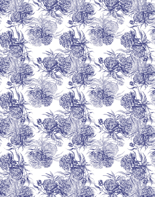 Rolgordijn voor het raam Blauw boeket