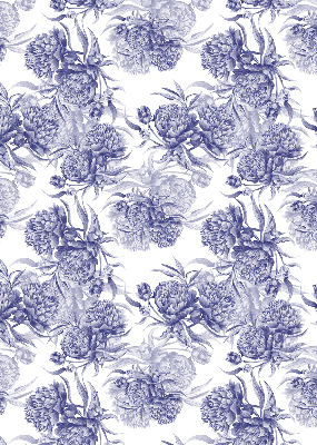 Rolgordijn voor het raam Blauw boeket