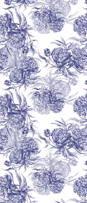 Rolgordijn voor het raam Blauw boeket