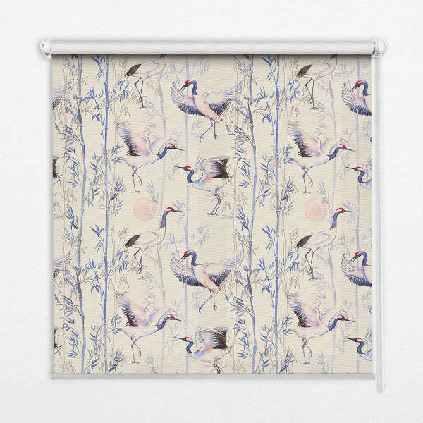 Rolgordijn voor het raam Reigers
