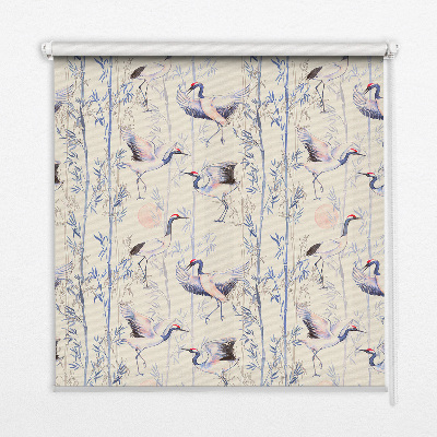 Rolgordijn voor het raam Reigers