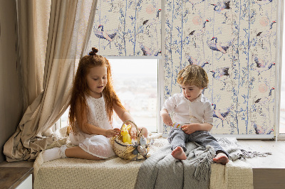 Rolgordijn voor het raam Reigers