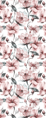 Rolgordijn voor het raam Roze bloemen