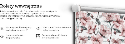 Rolgordijn voor het raam Roze bloemen