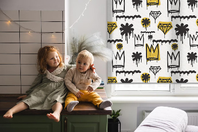 Rolgordijn verduisterend Getekende bloemen