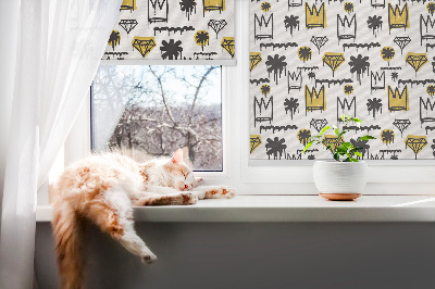 Rolgordijn verduisterend Getekende bloemen