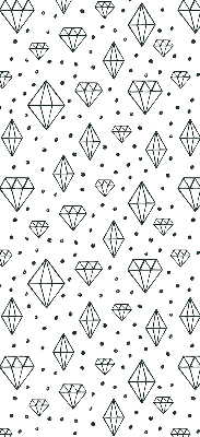 Rolgordijn voor het raam Getekende diamanten