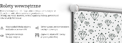 Rolgordijn voor het raam Getekende diamanten