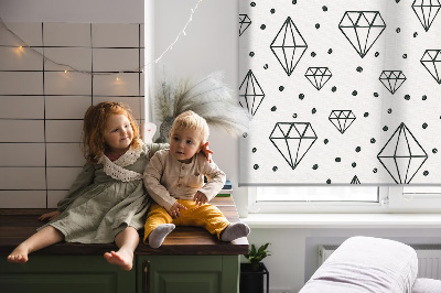 Rolgordijn voor het raam Getekende diamanten