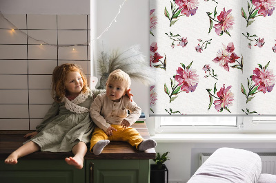 Rolgordijn verduisterend Roze bloem