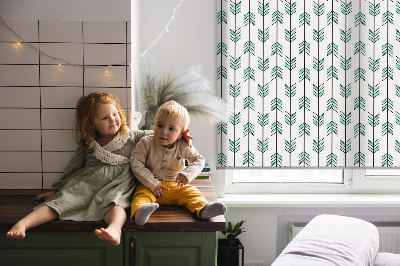 Rolgordijn voor het raam Kleine kleurrijke sparrenbomen