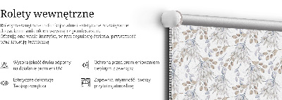 Rolgordijn voor het raam Witte bloemen