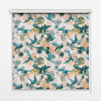 Rolgordijn verduisterend Vogels en kleurrijke vlekken