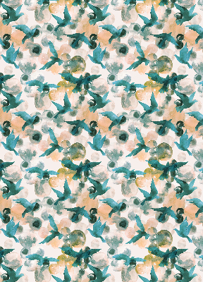 Rolgordijn verduisterend Vogels en kleurrijke vlekken