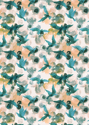 Rolgordijn verduisterend Vogels en kleurrijke vlekken