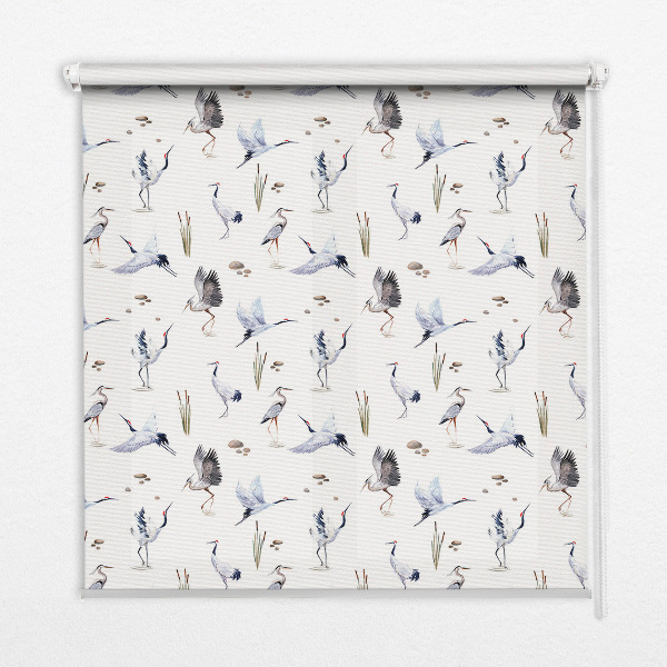 Rolgordijn voor het raam Reigers