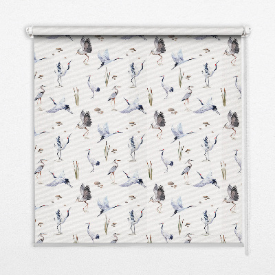 Rolgordijn voor het raam Reigers