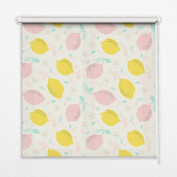 Rolgordijn verduisterend Roze en gele citroenen