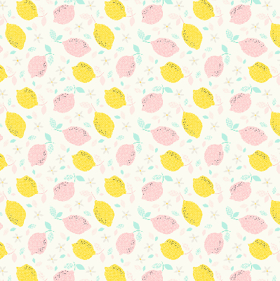 Rolgordijn verduisterend Roze en gele citroenen