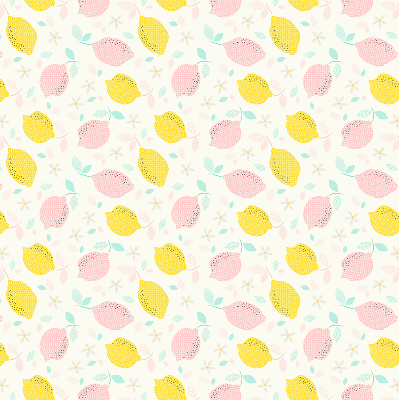 Rolgordijn verduisterend Roze en gele citroenen