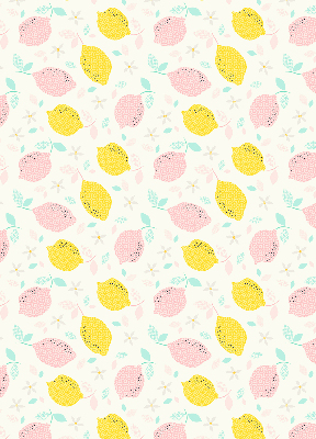 Rolgordijn verduisterend Roze en gele citroenen