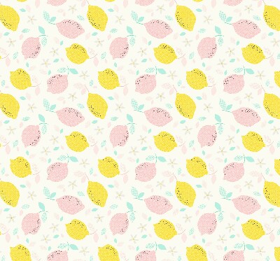 Rolgordijn verduisterend Roze en gele citroenen