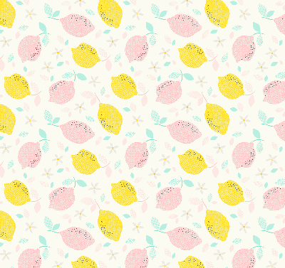 Rolgordijn verduisterend Roze en gele citroenen