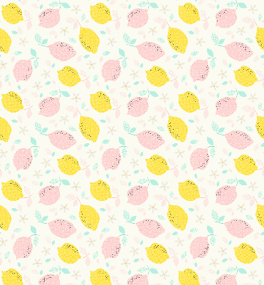 Rolgordijn verduisterend Roze en gele citroenen