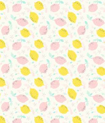 Rolgordijn verduisterend Roze en gele citroenen