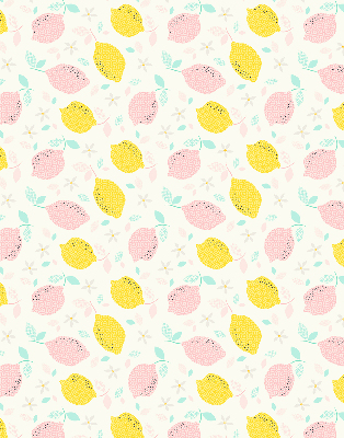 Rolgordijn verduisterend Roze en gele citroenen