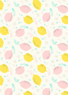 Rolgordijn verduisterend Roze en gele citroenen