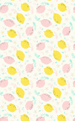 Rolgordijn verduisterend Roze en gele citroenen