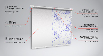Rolgordijn voor het raam Paarse planten