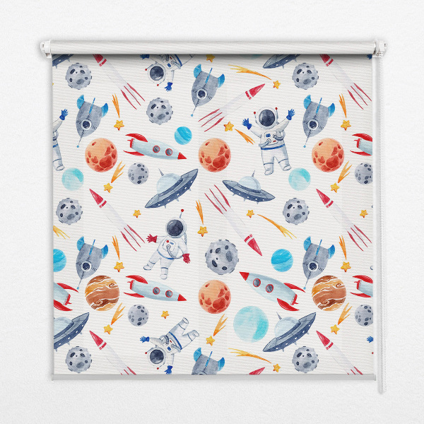 Rolgordijn verduisterend Raketten, kosmonauten, planeten en UFO's