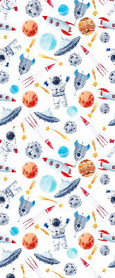 Rolgordijn verduisterend Raketten, kosmonauten, planeten en UFO's