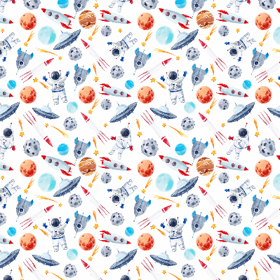 Rolgordijn verduisterend Raketten, kosmonauten, planeten en UFO's