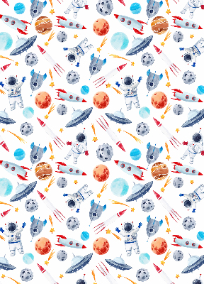 Rolgordijn verduisterend Raketten, kosmonauten, planeten en UFO's