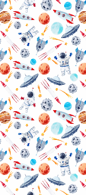 Rolgordijn verduisterend Raketten, kosmonauten, planeten en UFO's