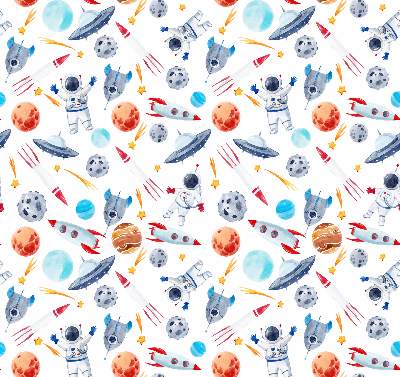 Rolgordijn verduisterend Raketten, kosmonauten, planeten en UFO's