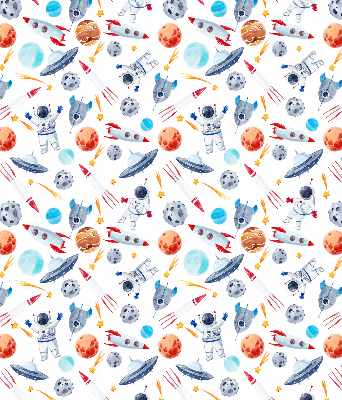 Rolgordijn verduisterend Raketten, kosmonauten, planeten en UFO's