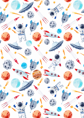 Rolgordijn verduisterend Raketten, kosmonauten, planeten en UFO's