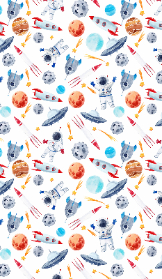 Rolgordijn verduisterend Raketten, kosmonauten, planeten en UFO's