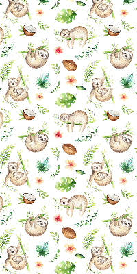 Rolgordijn voor het raam Luiaards en planten