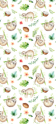 Rolgordijn voor het raam Luiaards en planten