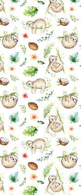 Rolgordijn voor het raam Luiaards en planten