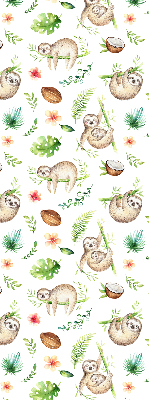 Rolgordijn voor het raam Luiaards en planten