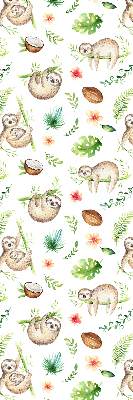 Rolgordijn voor het raam Luiaards en planten