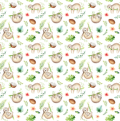 Rolgordijn voor het raam Luiaards en planten