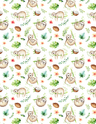 Rolgordijn voor het raam Luiaards en planten