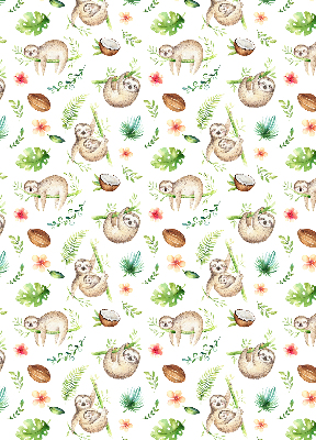 Rolgordijn voor het raam Luiaards en planten